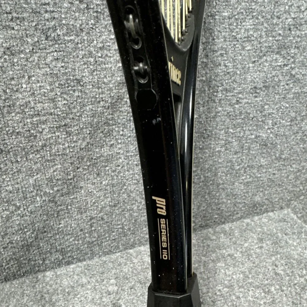Prince Graphite Pro Series 110 Tennis Racquet Leather 4 3/8 Grip With Cover Nice